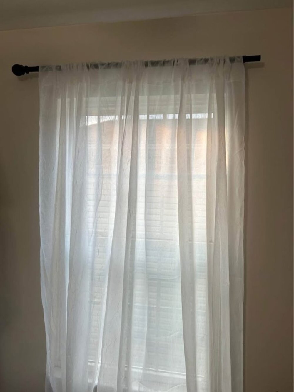 Crinkle Light-Filtering White Curtains